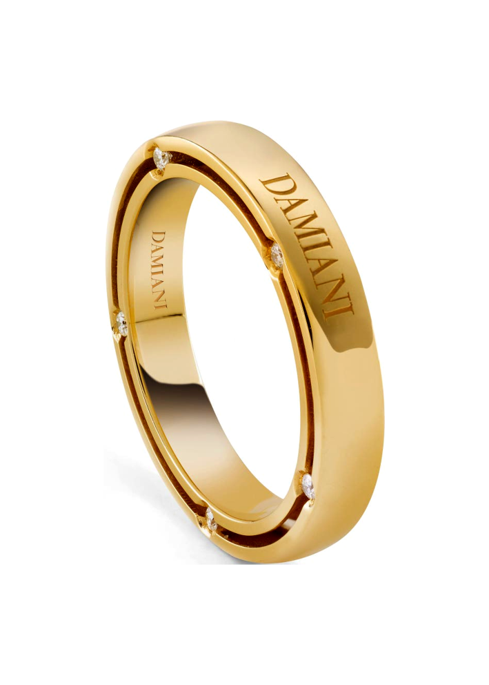 Купить Кольцо обручальное Damiani D.Side Желтое золото – премиальные кольца ZhannaKanGroup