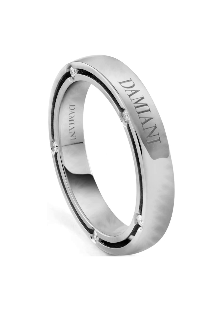 Купить Кольцо обручальное Damiani D.Side Белое золото – премиальные кольца ZhannaKanGroup