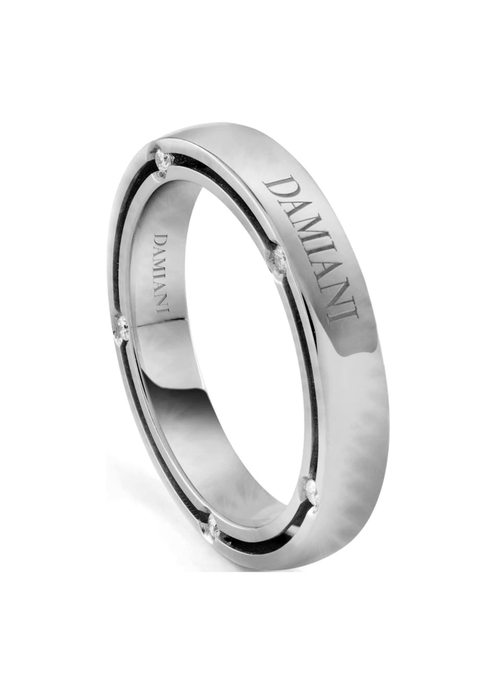 Купить Кольцо обручальное Damiani D.Side Белое золото – премиальные кольца ZhannaKanGroup