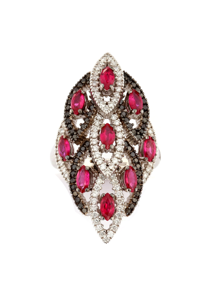 Купить Кольцо Damiani Клиент Magnolia Белое золото – премиальные кольца ZhannaKanGroup