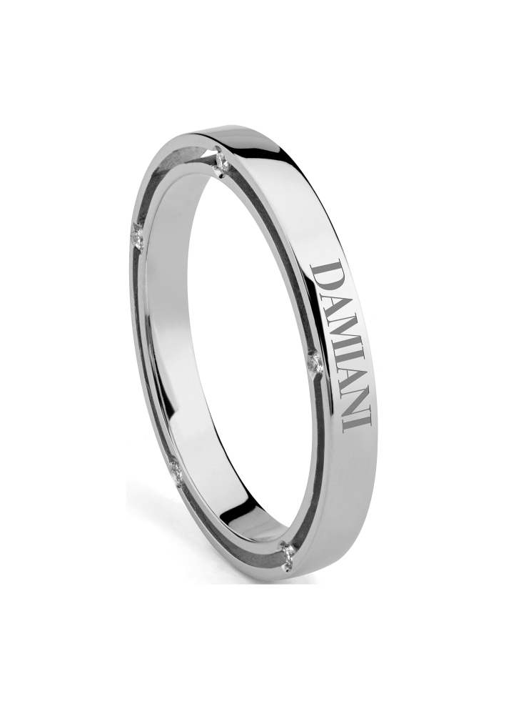 Купить Кольцо обручальное Damiani D.Side Белое золото – премиальные кольца ZhannaKanGroup