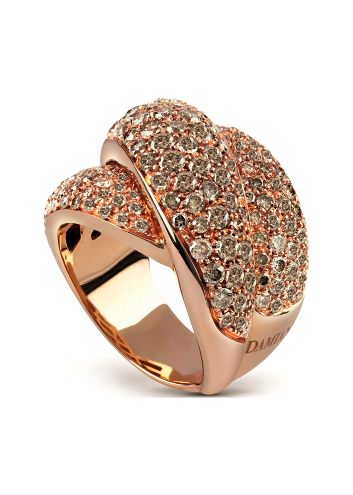 Купить Кольцо Damiani Gomitolo Розовое золото – премиальные кольца ZhannaKanGroup