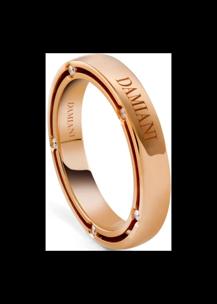 Купить Кольцо обручальное Damiani D.Side Розовое золото – премиальные кольца ZhannaKanGroup
