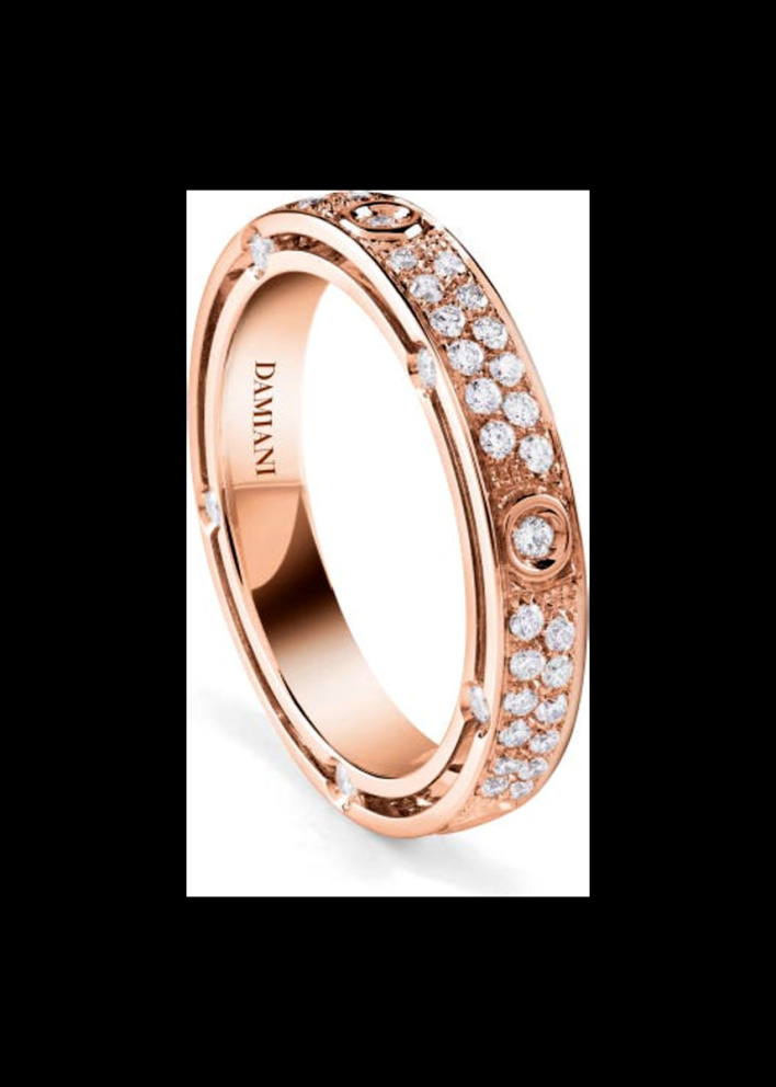 Купить Кольцо обручальное Damiani D.Side Розовое золото – премиальные кольца ZhannaKanGroup