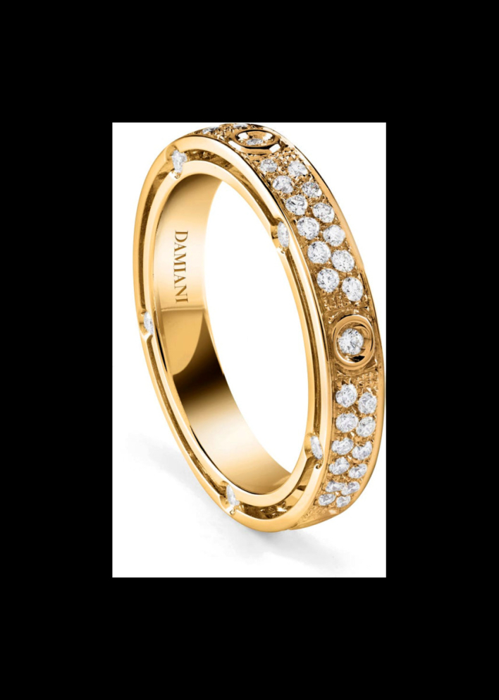 Купить Кольцо обручальное Damiani D.Side Желтое золото – премиальные кольца ZhannaKanGroup