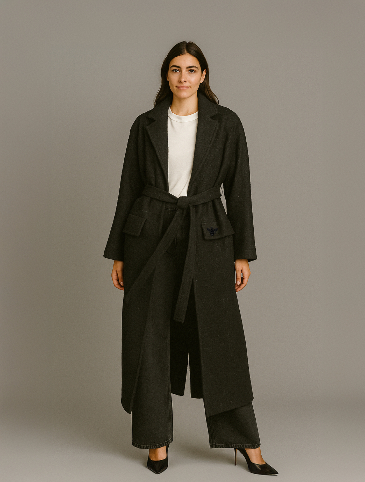 Купить Пальто Zardozi Shades of Black Шерсть – премиальные верхняя одежда ZhannaKanGroup