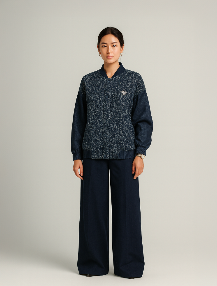 Купить Бомбер Zardozi Denim Хлопок – премиальные верхняя одежда ZhannaKanGroup