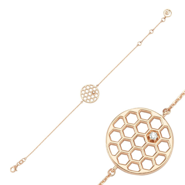 Браслет BeeGoddess Honeycomb Розовое золото