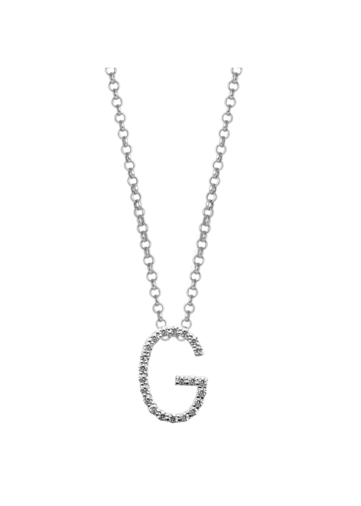 Купить Колье Geoma Letter G Белое золото – премиальные ZhannaKanGroup