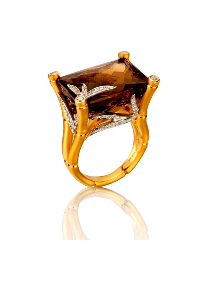 Купить Кольцо CarreraYCarrera Bambu Желтое золото – премиальные кольца ZhannaKanGroup