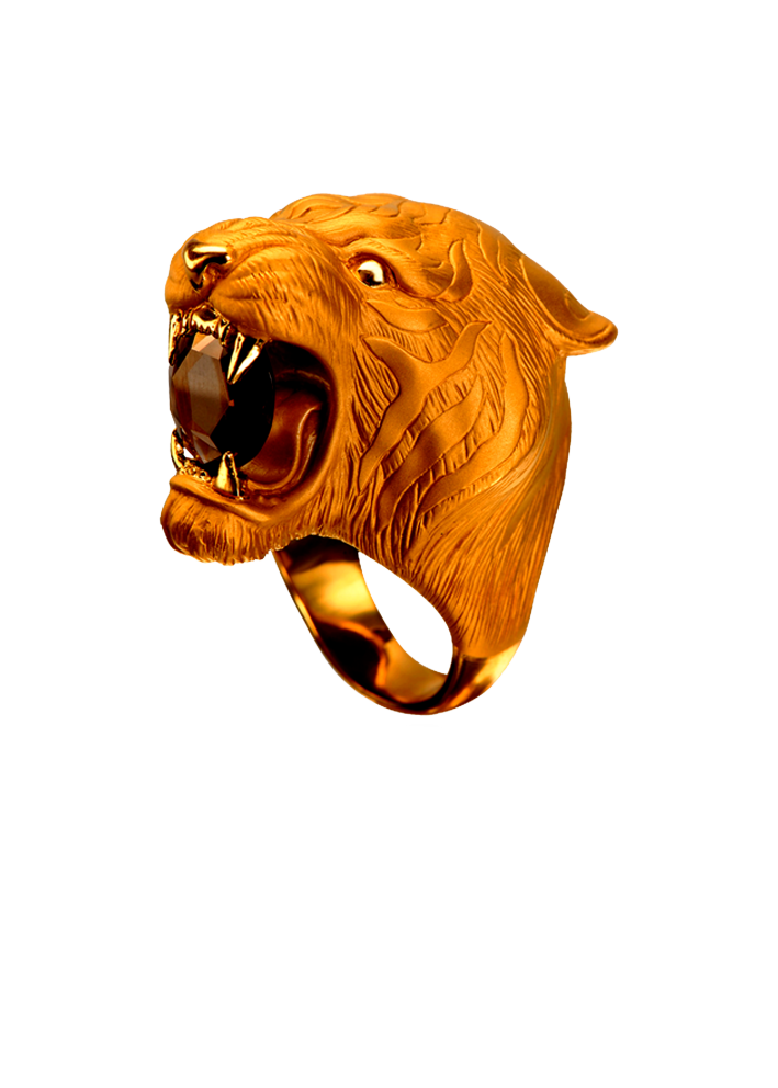 Купить Кольцо CarreraYCarrera Tiger boss Желтое золото – премиальные кольца ZhannaKanGroup