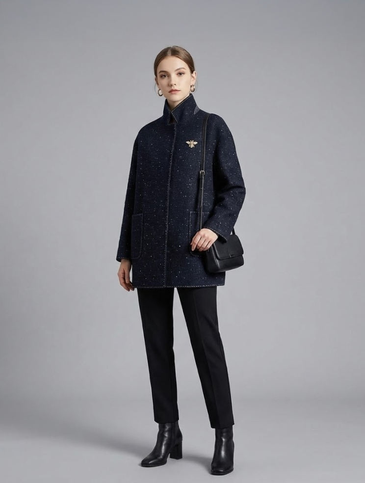 Купить Пальто Zardozi Shades of Black Шерсть – премиальные верхняя одежда ZhannaKanGroup