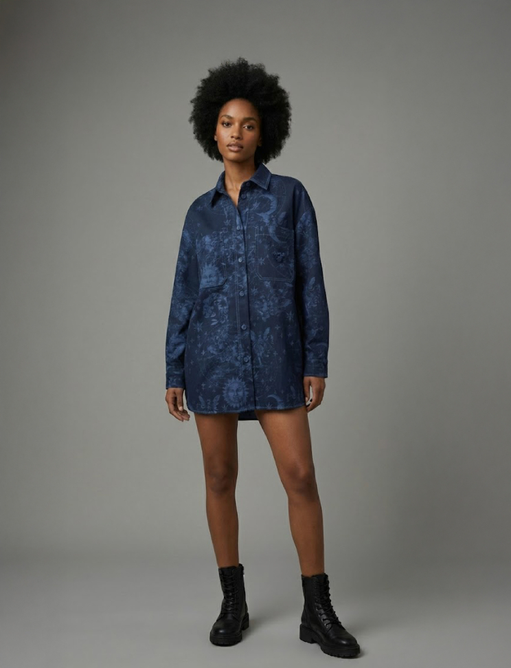 Купить ZARDOZI Рубашка Denim Хлопок Синий M – премиальные ZhannaKanGroup