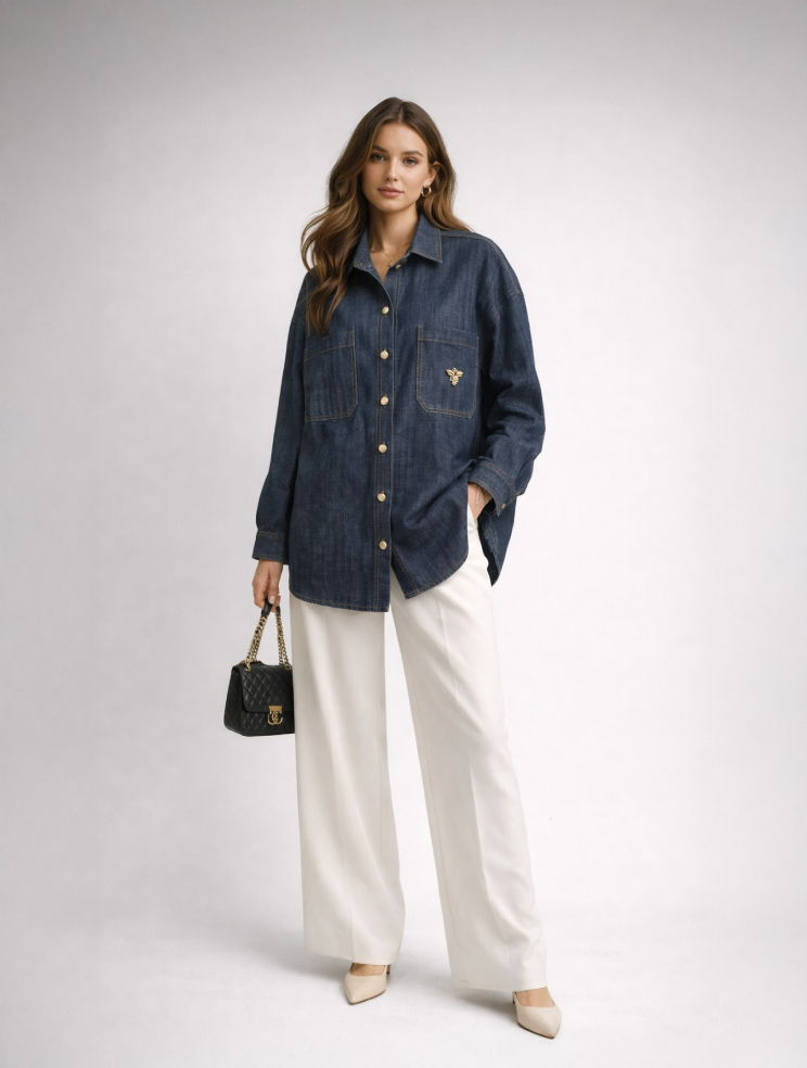 Купить Рубашка Zardozi Denim Хлопок – премиальные топы ZhannaKanGroup