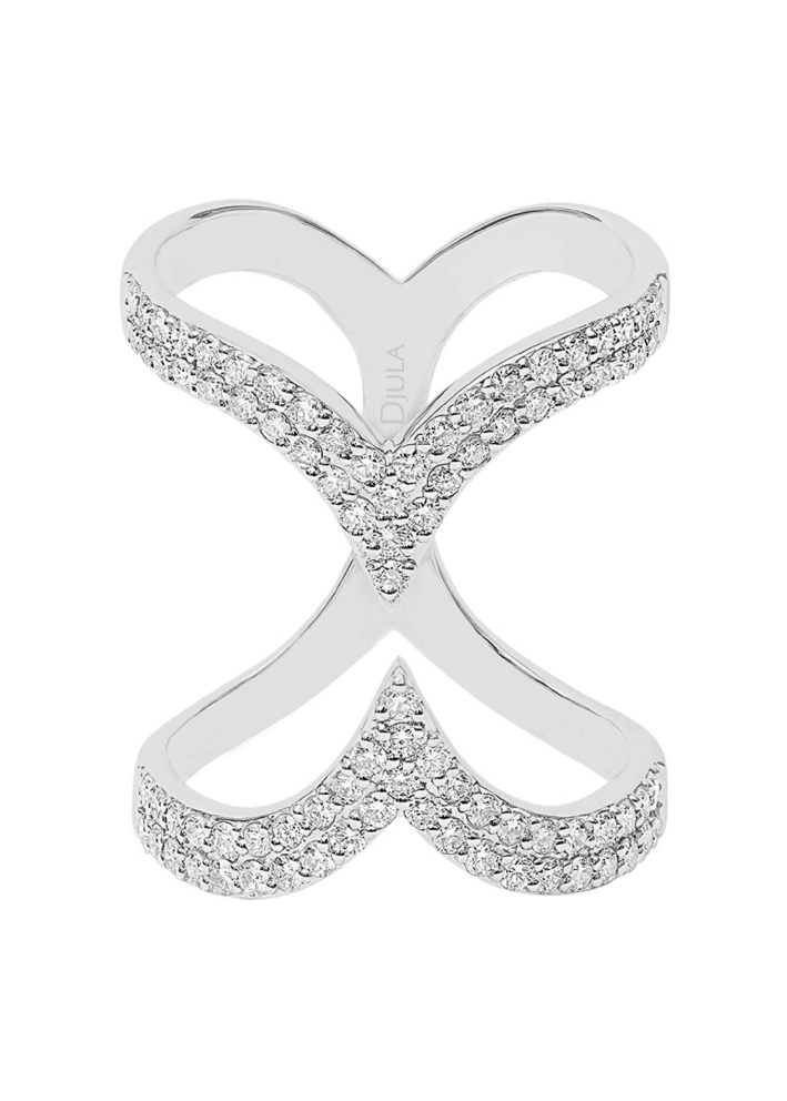 Купить Кольцо Djula Graphique Белое золото – премиальные кольца ZhannaKanGroup