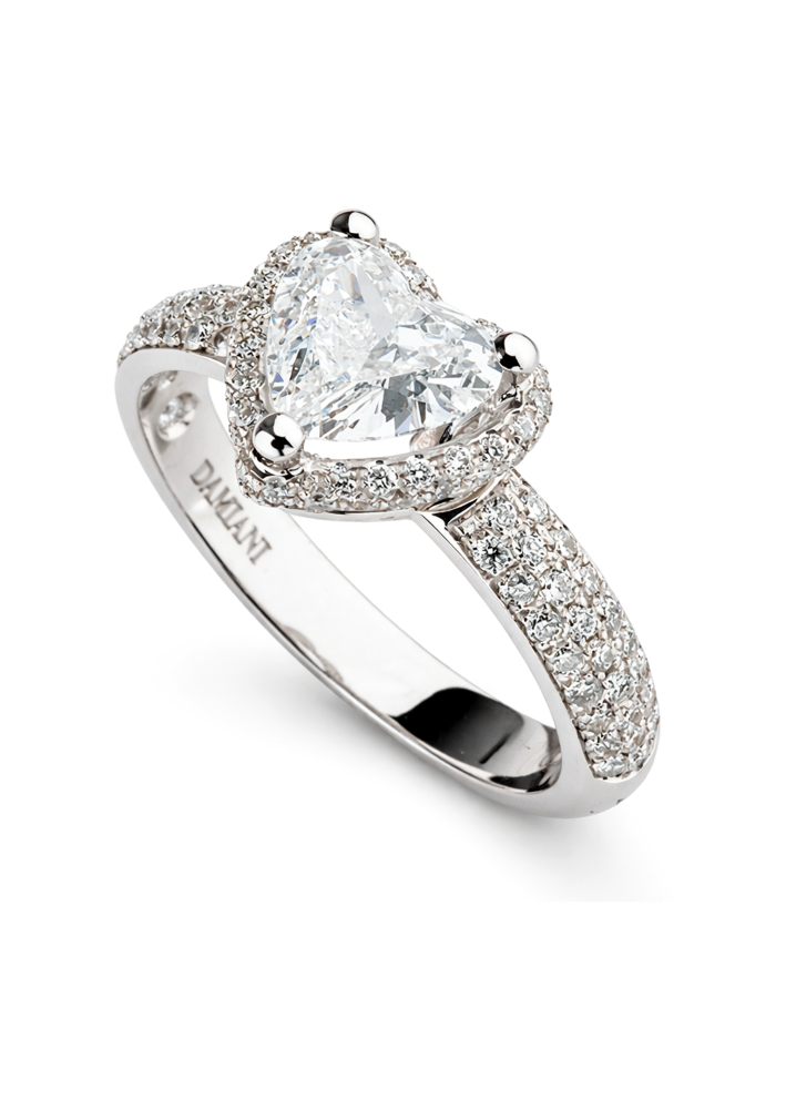 Купить Кольцо Damiani Minou full pavè Белое золото – премиальные кольца ZhannaKanGroup