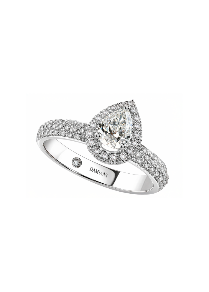 Купить Кольцо Damiani Minou full pavè Белое золото – премиальные кольца ZhannaKanGroup