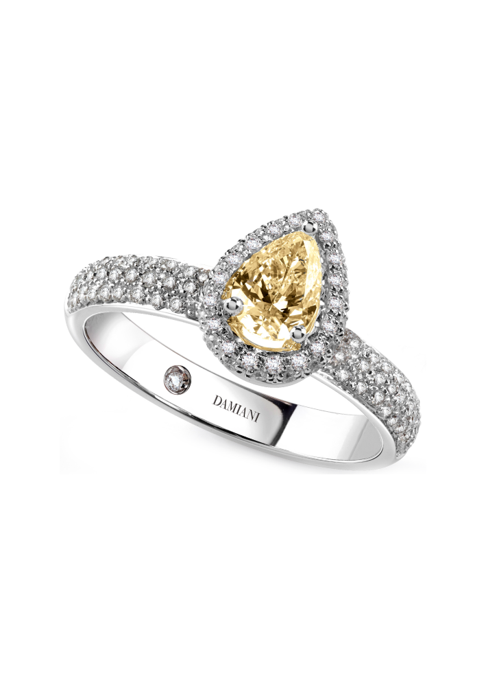 Купить Кольцо Damiani Minou full pavè Белое золото – премиальные кольца ZhannaKanGroup