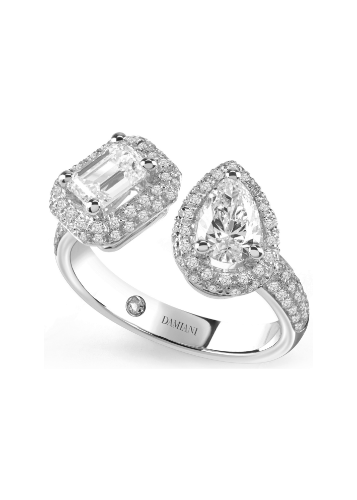 Купить Кольцо Damiani Minou full pavè Белое золото – премиальные кольца ZhannaKanGroup