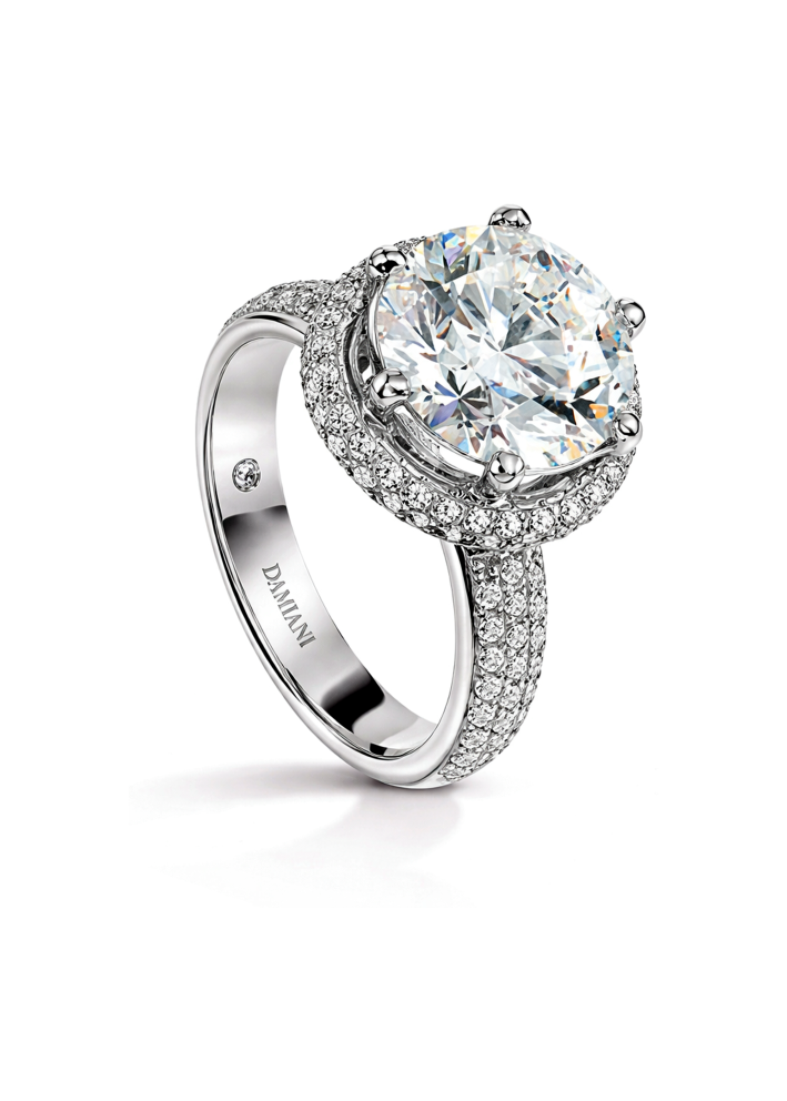 Купить Кольцо Damiani Minou full pavè Белое золото – премиальные кольца ZhannaKanGroup