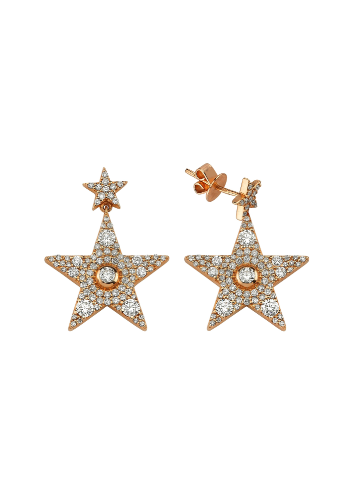 Купить Серьги Bee Goddess Sirius Star Розовое золото – премиальные ZhannaKanGroup