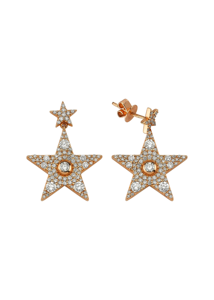 Buy Earrings Bee Goddess Sirius Star Rose Gold – premium by ZhannaKanGroup