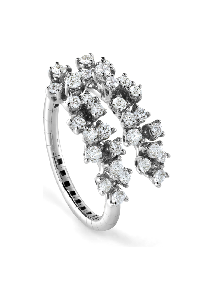 Купить Кольцо Damiani Mimosa Flexi Белое золото – премиальные кольца ZhannaKanGroup