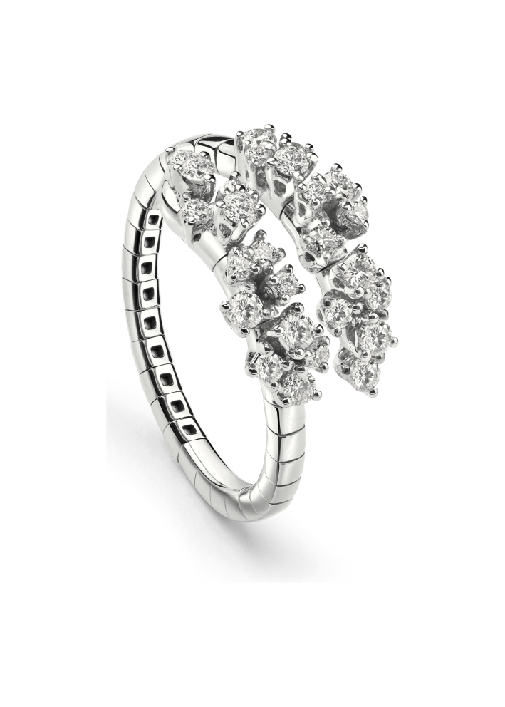 Купить Кольцо Damiani Mimosa Flexi Белое золото – премиальные кольца ZhannaKanGroup