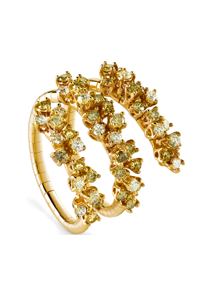 Купить Кольцо Damiani Mimosa Flexi Желтое золото – премиальные серьги ZhannaKanGroup