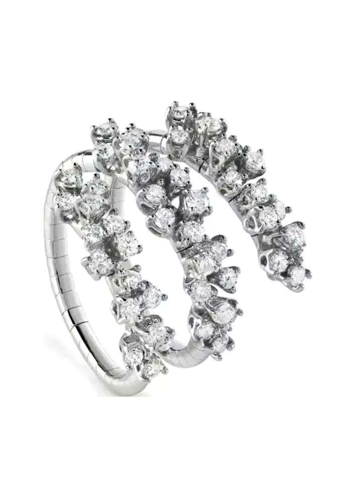Купить Кольцо Damiani Mimosa Flexi Белое золото – премиальные кольца ZhannaKanGroup