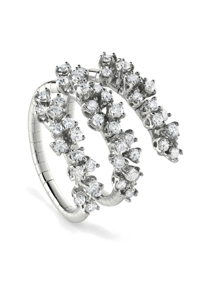 Купить Кольцо Damiani Mimosa Flexi Белое золото – премиальные кольца ZhannaKanGroup