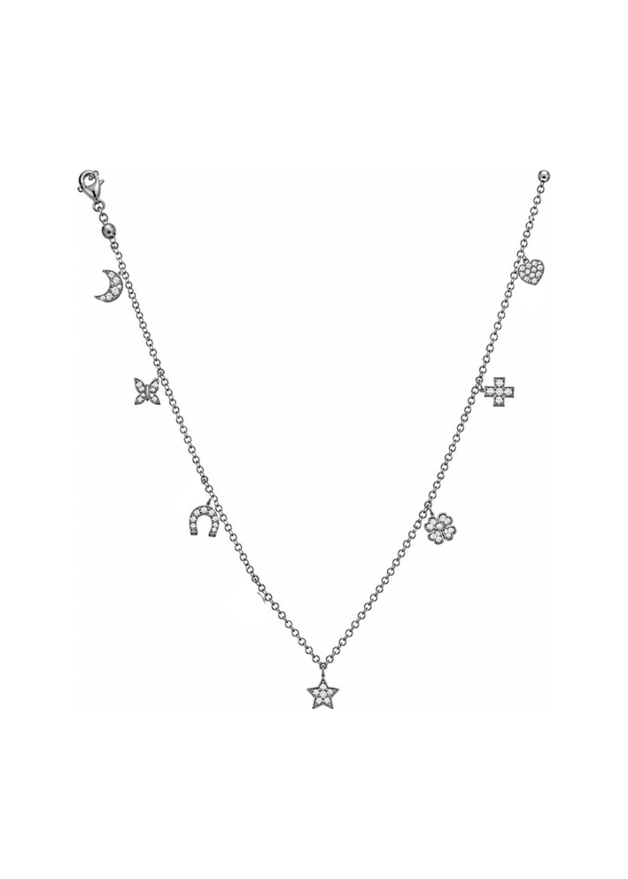 Buy Necklace Crivelli Mood crv Yellow Gold, White – premium necklaces by ZhannaKanGroup