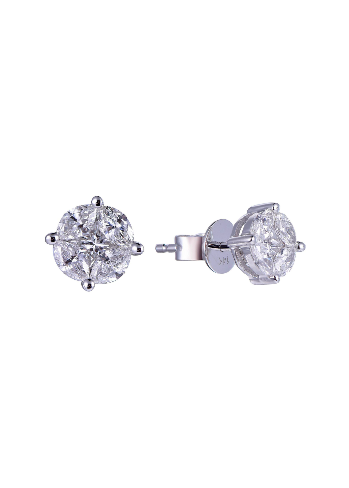 Buy Earrings Aspire Constella nova Yellow Gold, White – premium by ZhannaKanGroup