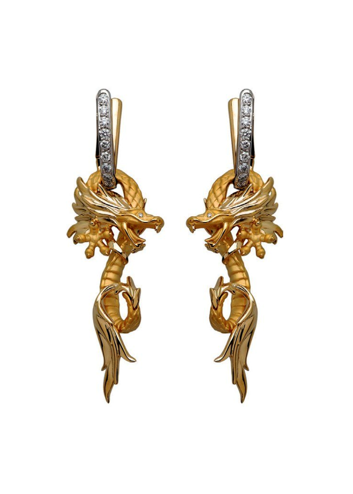 Buy Earrings CarreraYCarrera Dragons Yellow Gold – premium by ZhannaKanGroup