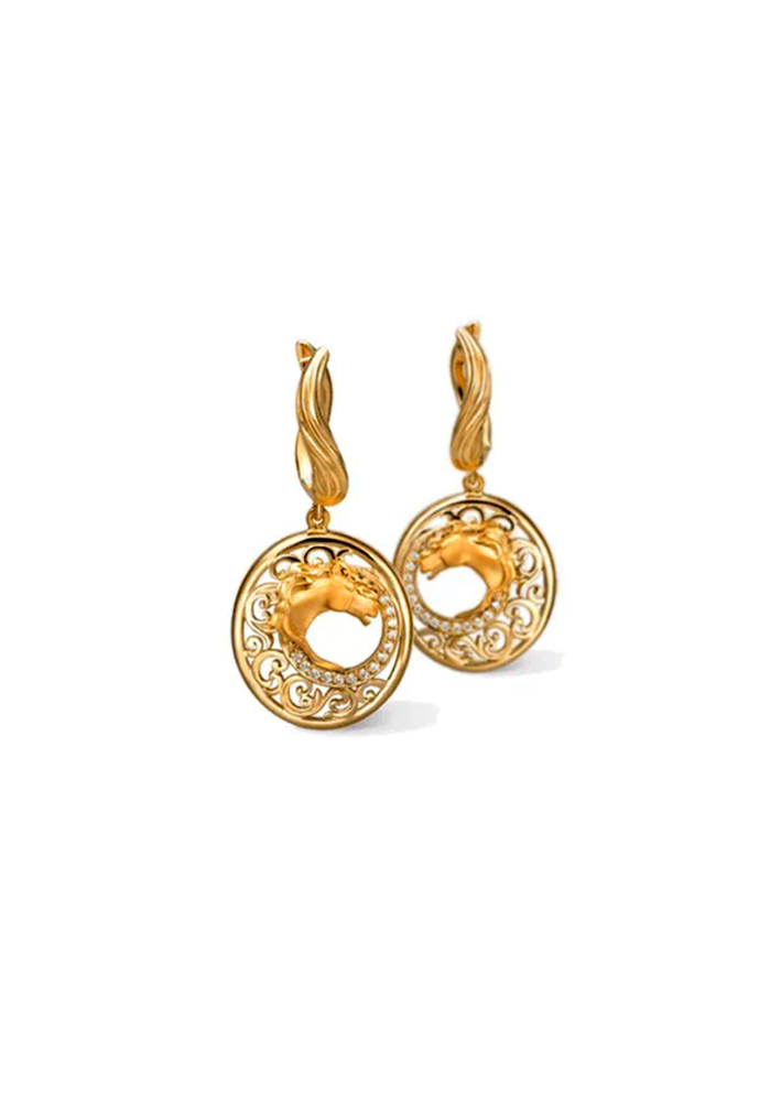 Buy Earrings CarreraYCarrera Encuentro Yellow Gold, White – premium by ZhannaKanGroup