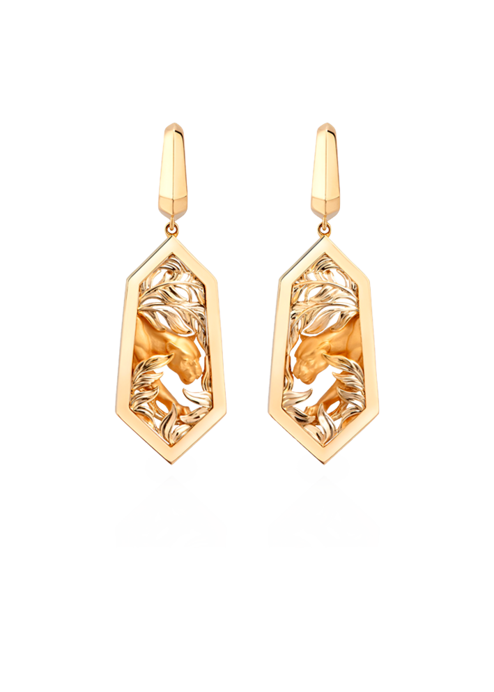 Сырға CarreraYCarrera Көлеңке Сары алтын сатып алыңыз – ZhannaKanGroup премиум