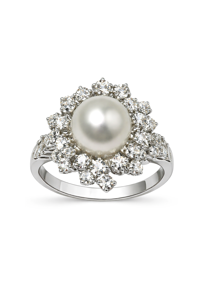 Купить Кольцо Damiani Mimosa Perle Белое золото – премиальные кольца ZhannaKanGroup