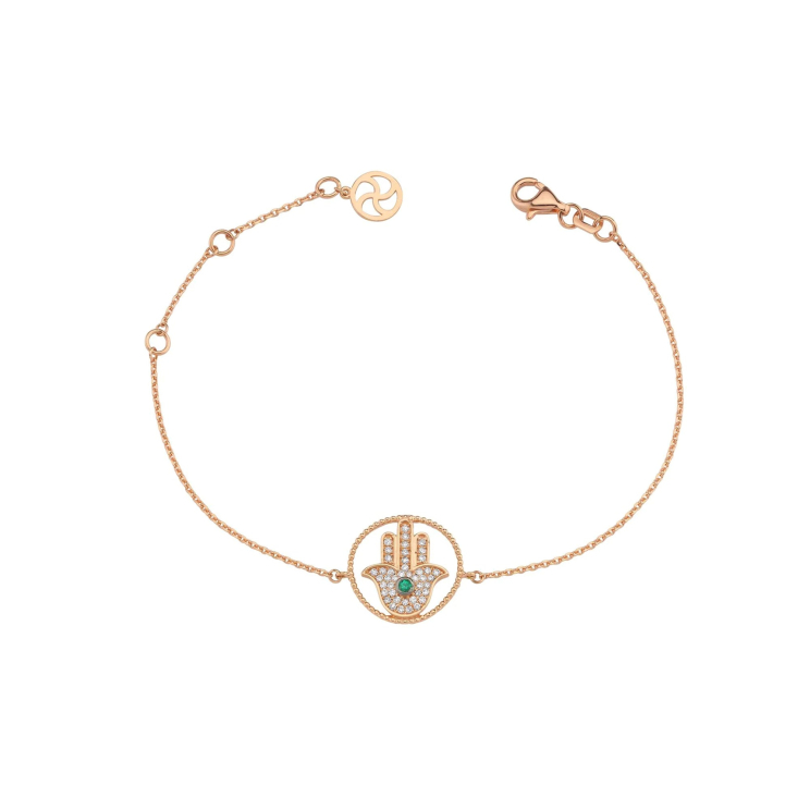 Браслет BeeGoddess Hamsa Розовое золото