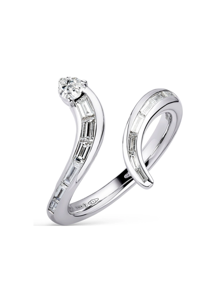 Купить Кольцо Damiani Fantasy Cut Белое золото – премиальные кольца ZhannaKanGroup