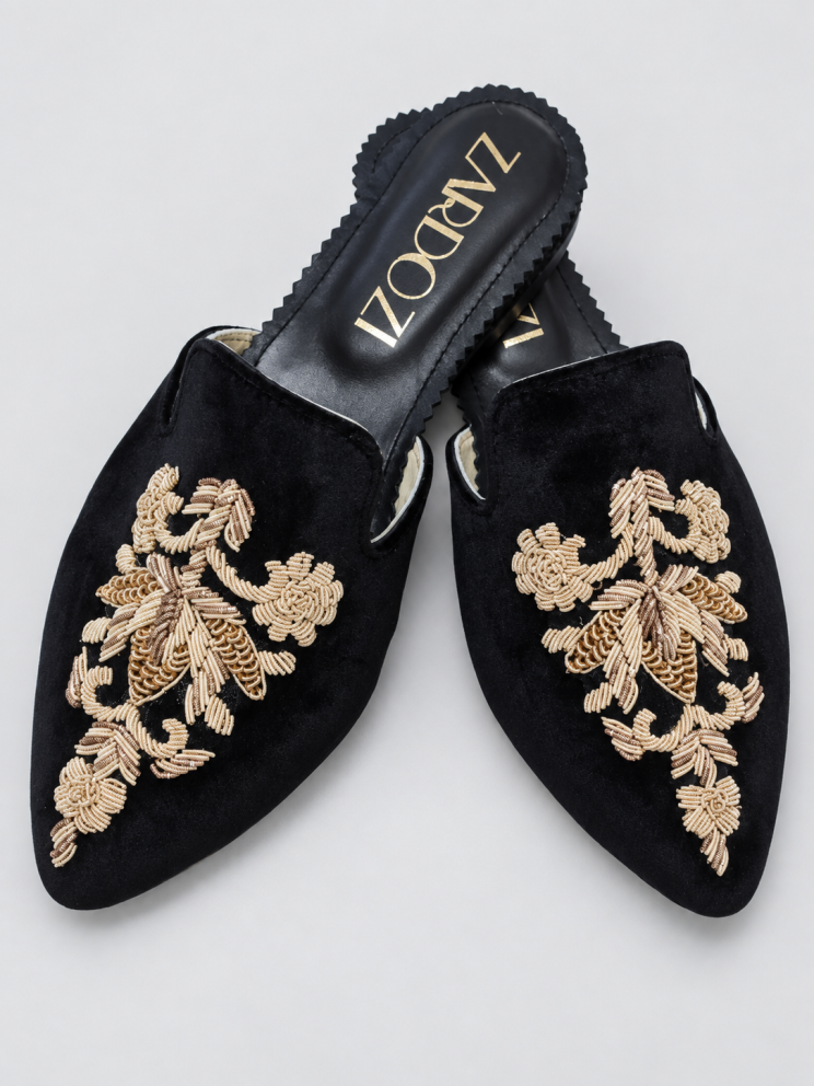 Купить ZARDOZI Обувь Shoes Бархат Черный 40 – премиальные ZhannaKanGroup
