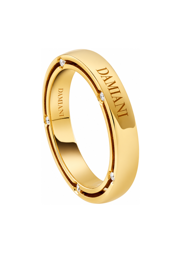 Купить Кольцо обручальное Damiani D.Side Желтое золото – премиальные кольца ZhannaKanGroup