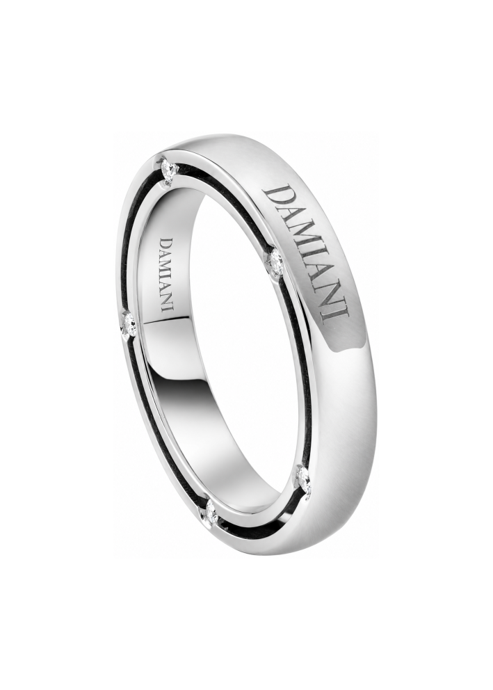 Купить Кольцо обручальное Damiani D.Side Белое золото – премиальные кольца ZhannaKanGroup