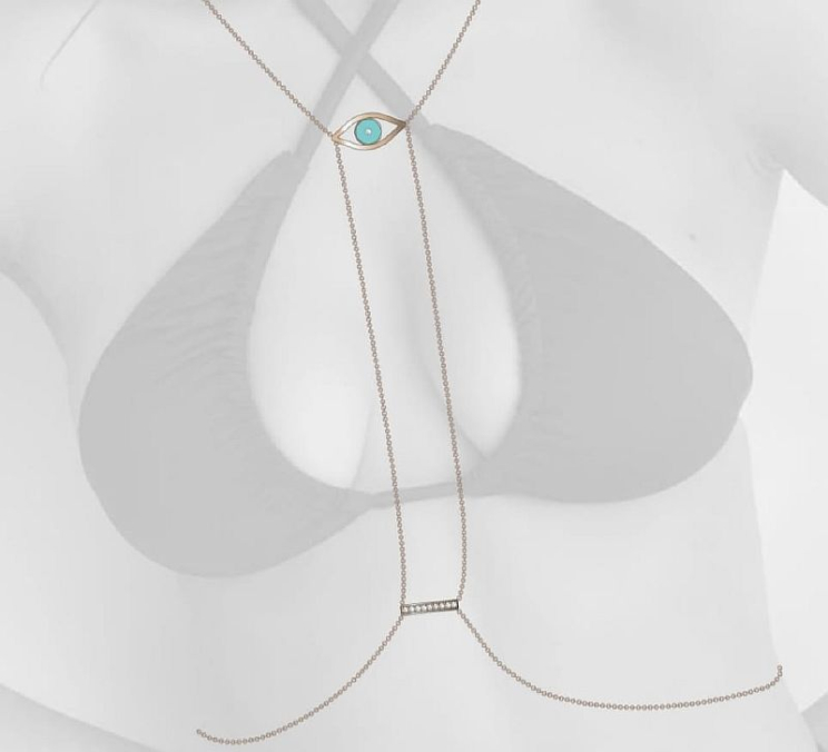 Купить Body Chain RF Body Jewelry Розовое золото – премиальные ювелирные аксессуары ZhannaKanGroup