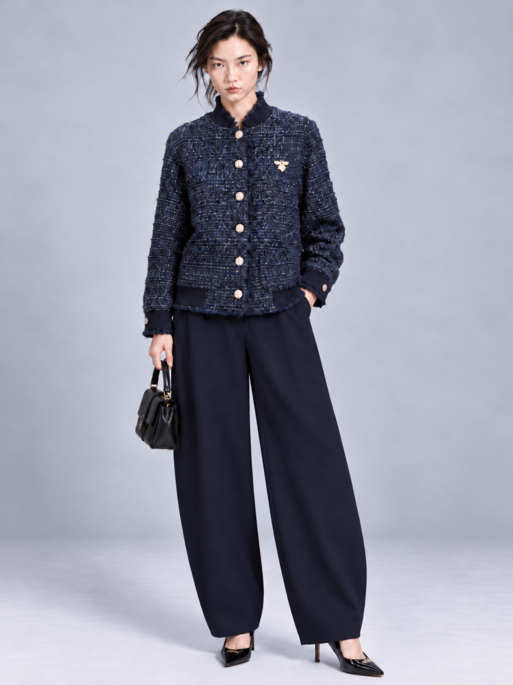 Buy Trousers Zardozi Shades of Blue 26/27 Wool – premium by ZhannaKanGroup