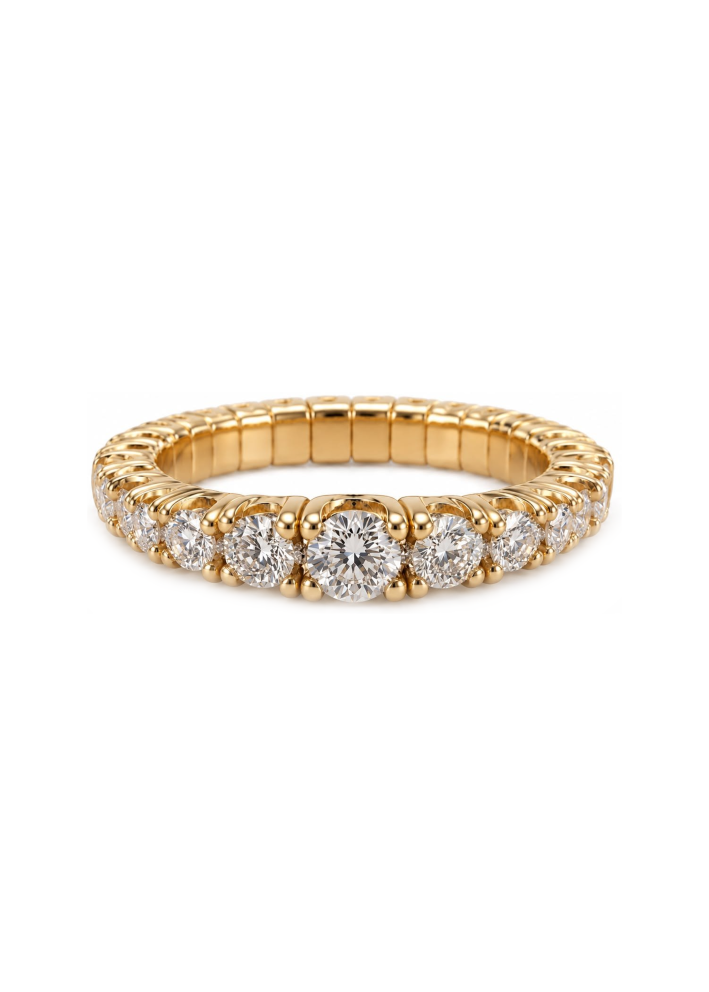 Buy Crivelli Tennis CRV Ring, Rose Gold – premium jewelry by ZhannaKanGroup