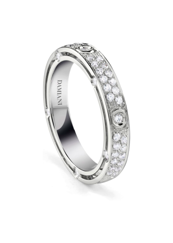 Купить Кольцо обручальное Damiani D.Side Белое золото – премиальные кольца ZhannaKanGroup
