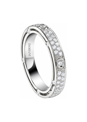 Купить Кольцо обручальное Damiani D.Side Белое золото – премиальные кольца ZhannaKanGroup
