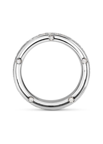 Купить Кольцо обручальное Damiani D.Side Белое золото – премиальные кольца ZhannaKanGroup