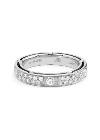 Купить Кольцо обручальное Damiani D.Side Белое золото – премиальные кольца ZhannaKanGroup