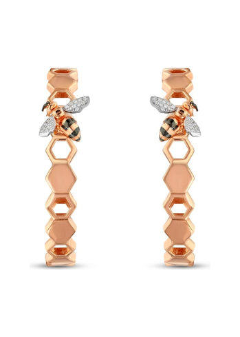 Купить Серьги BeeGoddess Honeycomb Розовое золото – премиальные ZhannaKanGroup